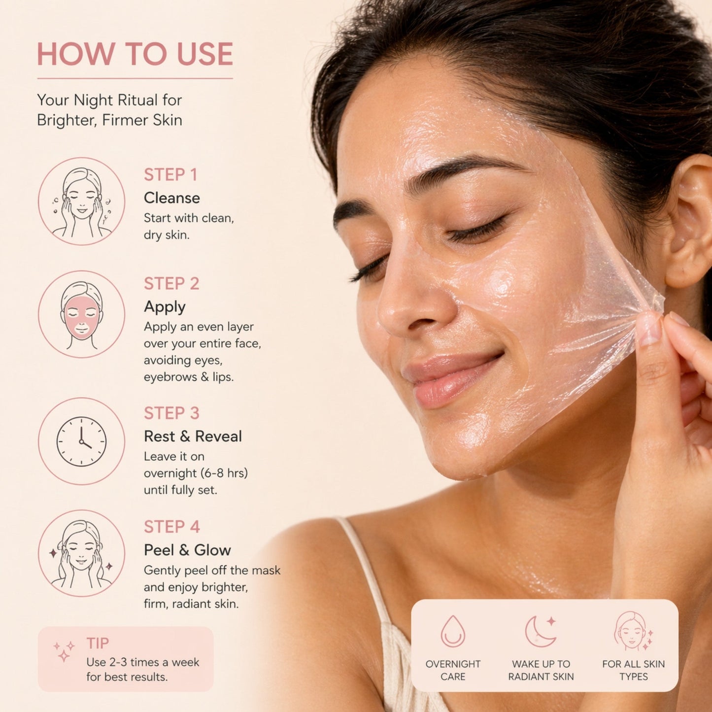 Korean Collagen Night Wrapping Peel Off Mask
